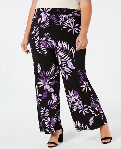 Alfani Plus Size Printed Palazzo Pants, Created for Macy's & Reviews