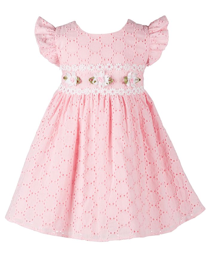 Bonnie Baby Baby Girls FloralTrim Eyelet Dress Macy's