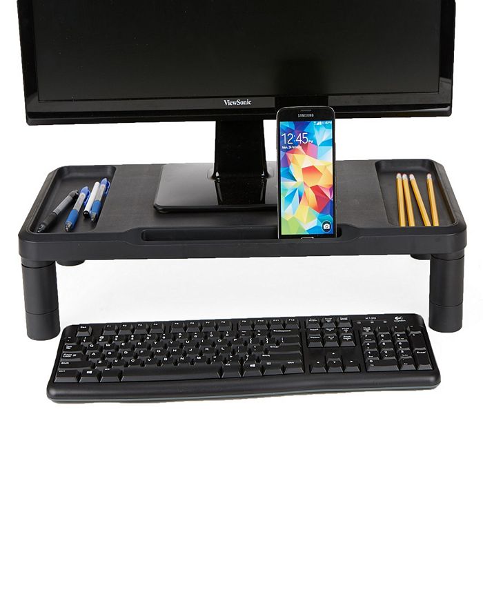 Mind Reader Durable Plastic Riser Monitor Stand, Black Macy's