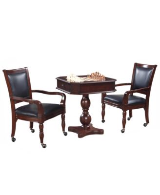 Blue Wave fortress Chess, Checkers, Backgammon Pedestal Game Table and Chairs Set