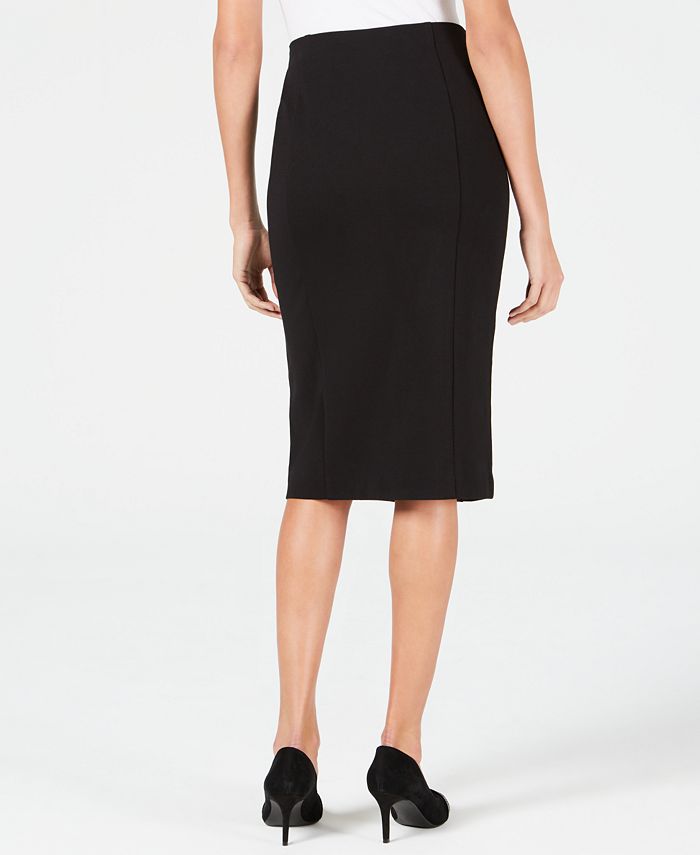 Alfani Faux-Leather-Trim Midi Skirt, Created for Macy's & Reviews ...