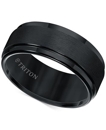 Triton - Brush Finish Edged Comfort Fit Band in Tungsten Carbide