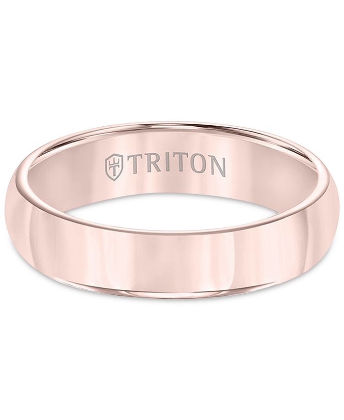Triton - Domed Comfort Fit Band in Rose Tungsten Carbide