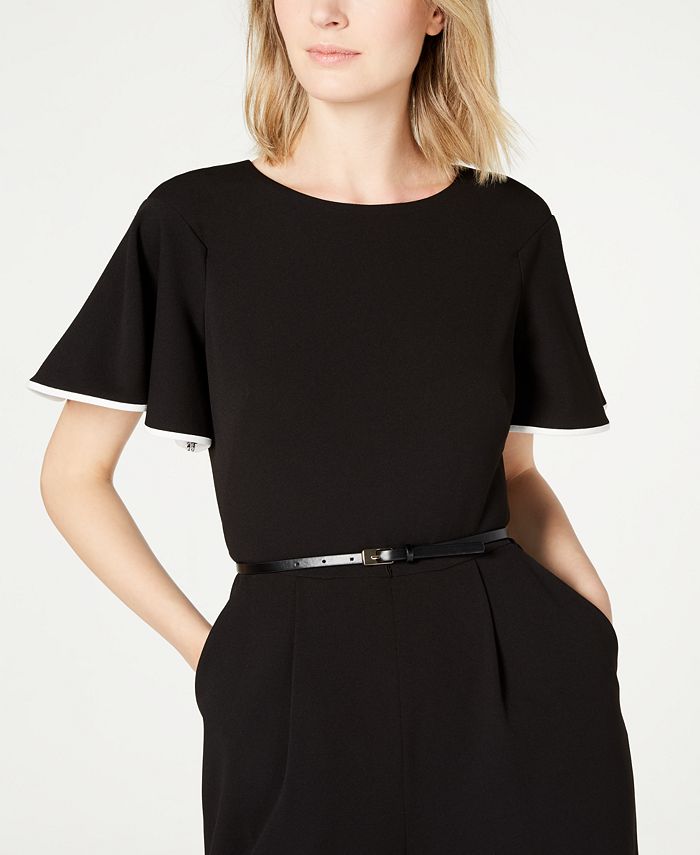 calvin klein ruffle sleeve