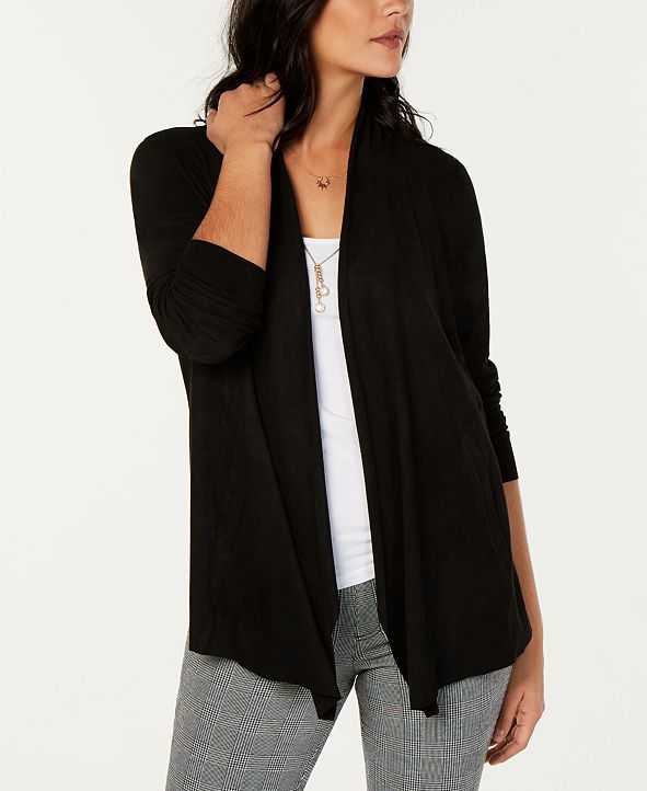 Style & Co Faux-Suede Cardigan, Created for Macy's & Reviews - Sweaters ...