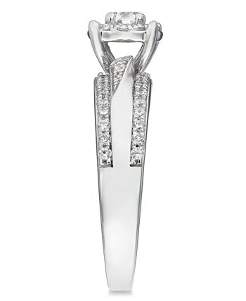 Macy's - Diamond Halo Engagement Ring (3/4 ct. t.w.) in 14k White Gold