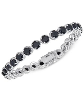Macy's - Onyx (5mm) Link Bracelet in Sterling Silver