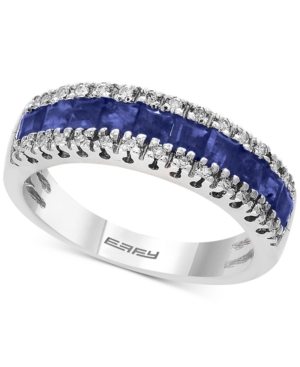 image of Effy Sapphire (1-1/3 ct. t.w.) & Diamond (1/8 ct. t.w.) Ring in 14k White Gold