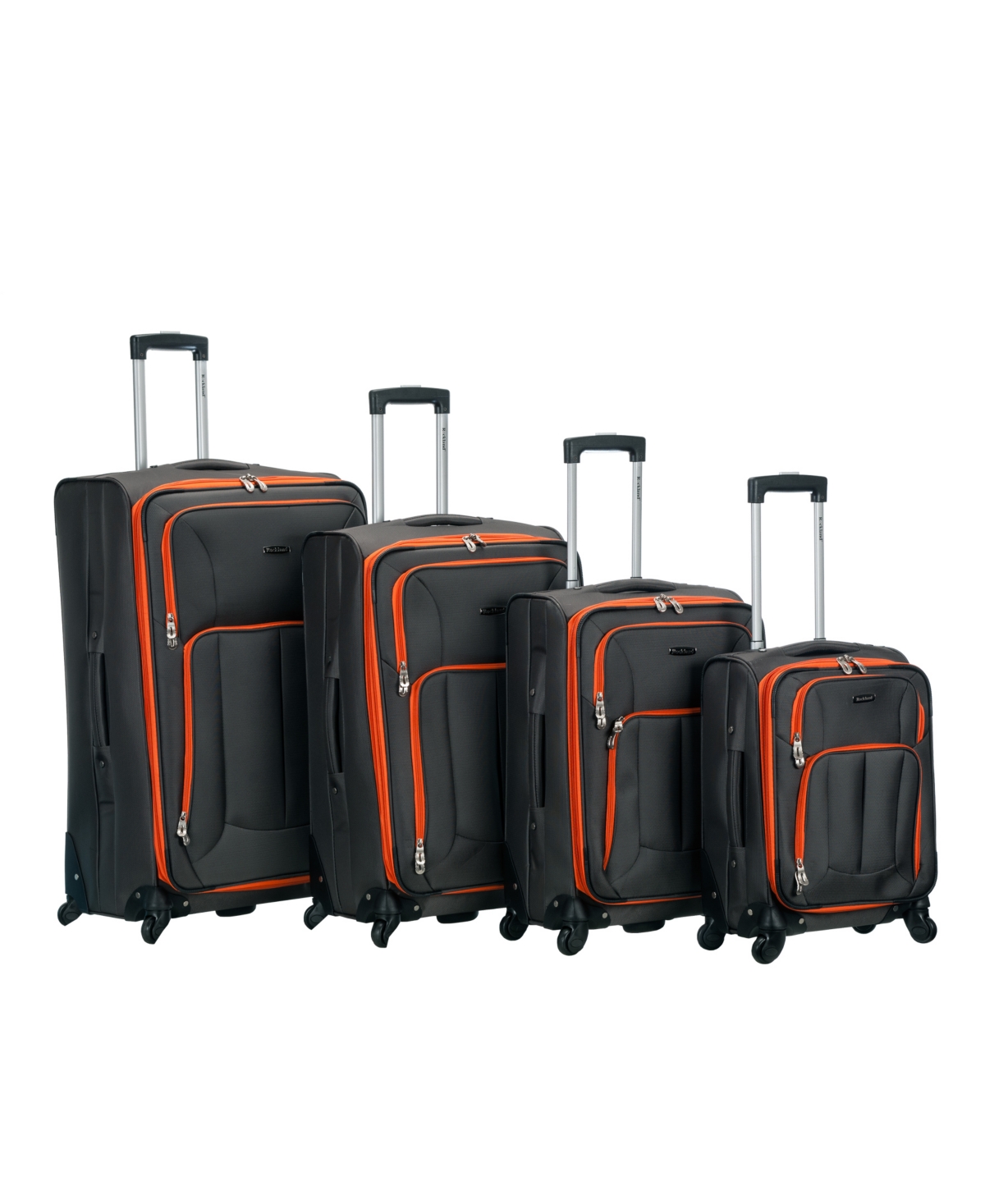 Rockland Impact 4-Pc. Softside Luggage Set - Charcoal with Orange Trim