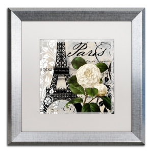 Trademark Global Color Bakery 'paris Blanc I' Matted Framed Art, 16" X 16" In Silver