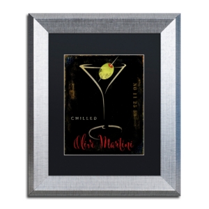 Trademark Global Color Bakery 'olive Martini Ii' Matted Framed Art, 11" X 14" In Silver