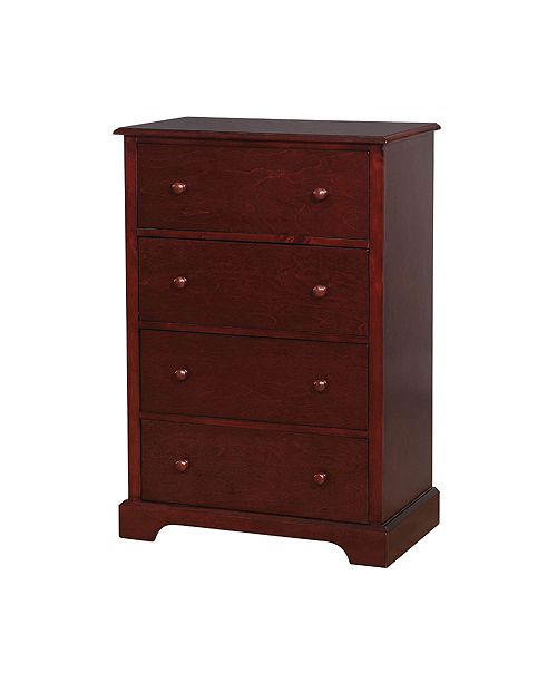 Benzara Wooden Chest With 4 Storage Drawers Cherry Brown
