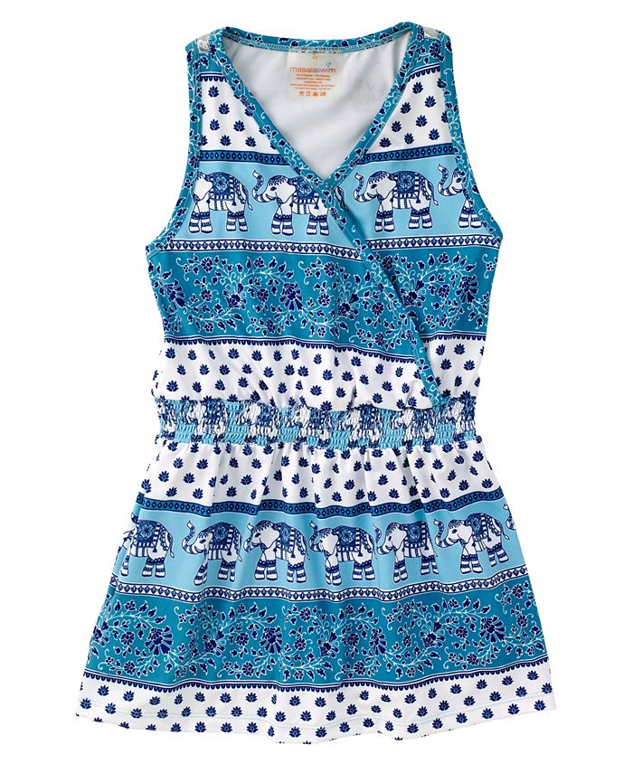 Masala Baby Girl's Acti-Play Wrap Dress Passage to India Turquoise - Macy's