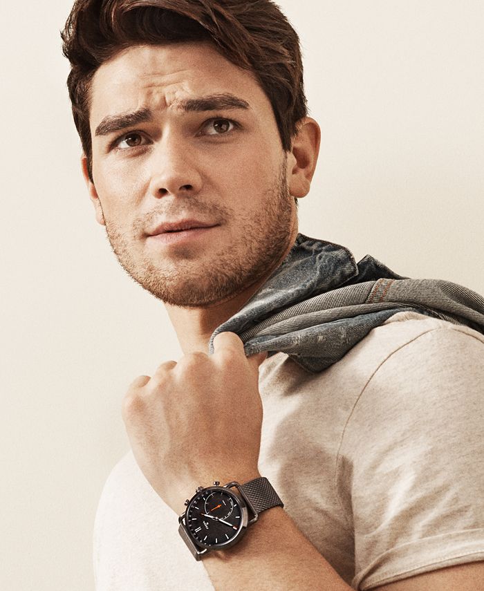 Hybrid smartwatch commuter best sale smoke stainless steel
