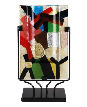 Jasmine Art Glass 10" X 18" Rectangle Vase In Multi