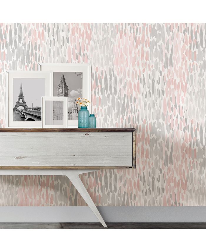 Brewster Home Fashions Blush Make It Rain Peel And Stick Wallpaper Macy's