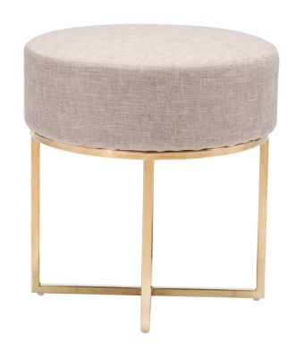 Zuo - Bon Stool Beige & Stainless