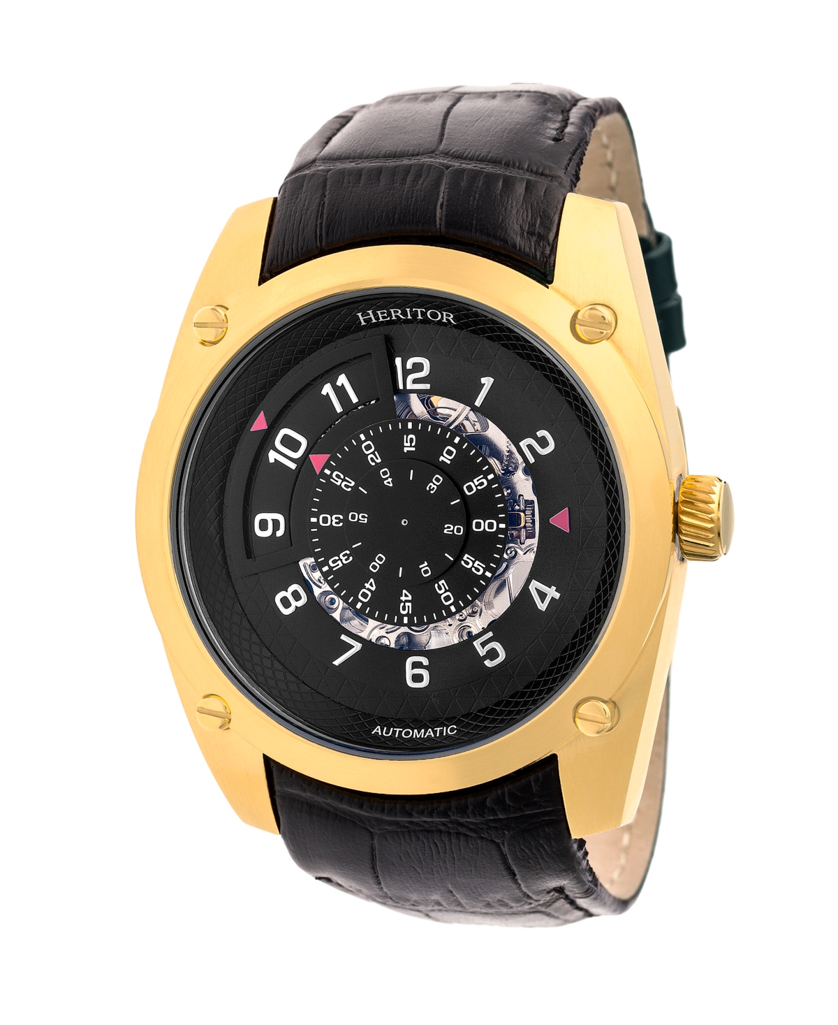 Automatic Daniels Gold & Black Leather Watches 43mm - Black