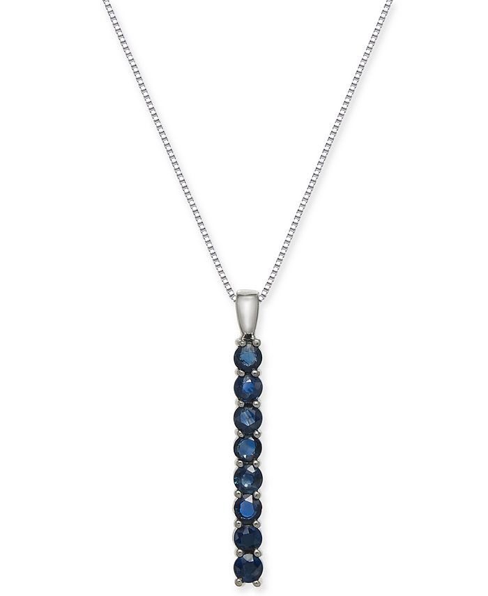 Macy's blue sapphire necklace outlet