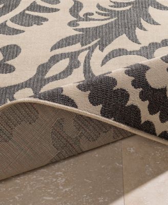 Alfresco ALF-9612 Black 8'9" Round Area Rug, Indoor/Outdoor