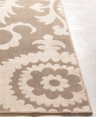 CLOSEOUT! Alfresco ALF-9616 Camel 8'9" Round Area Rug, Indoor/Outdoor