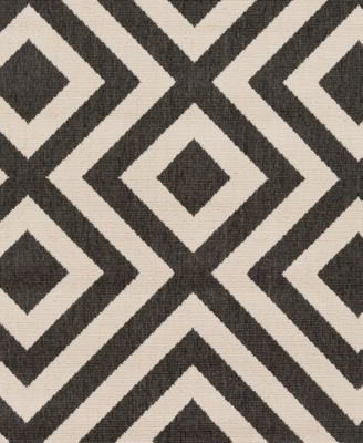 Alfresco ALF-9639 Black 3' x 5'6" Area Rug, Indoor/Outdoor