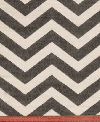 CLOSEOUT! Alfresco ALF-9646 Black 5'3" Round Area Rug, Indoor/Outdoor