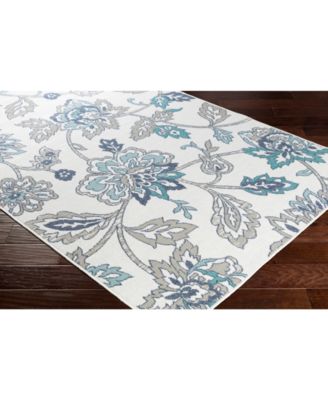 Alfresco ALF-9674 Aqua 8'9" Round Area Rug, Indoor/Outdoor