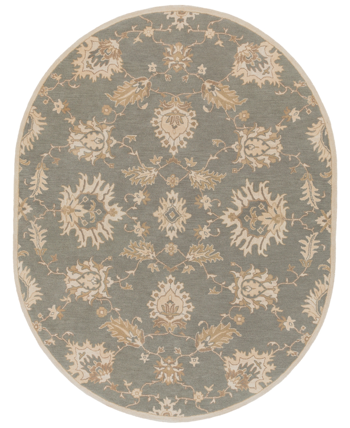 Surya Caesar Cae-1156 Medium Gray 8' x 10' Oval Area Rug - Medium Gray