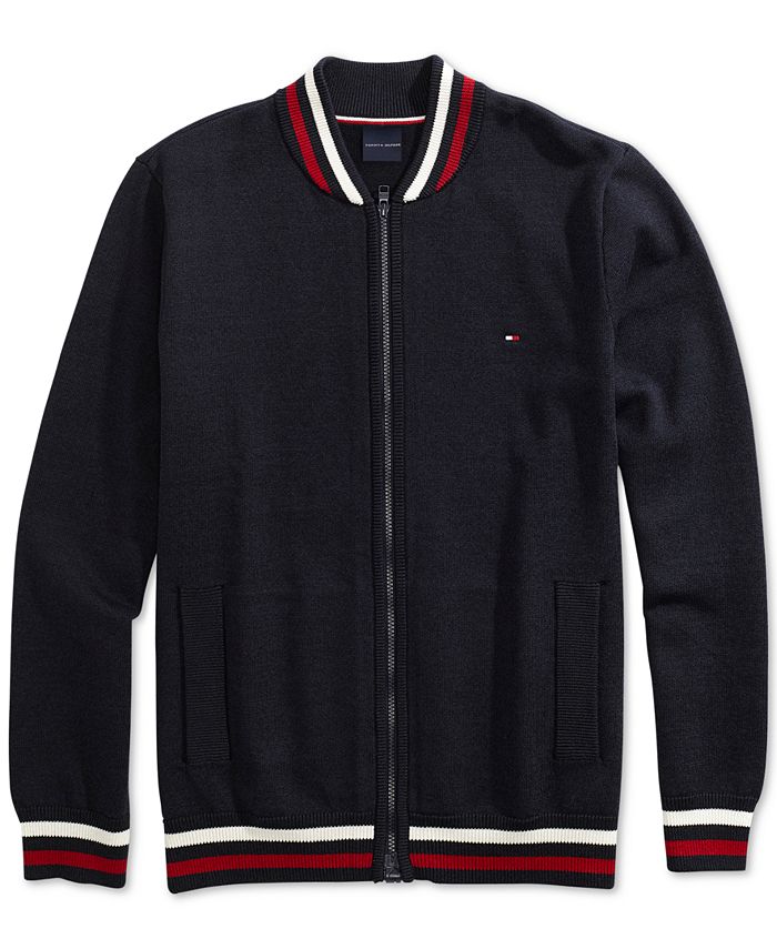 Tommy Hilfiger Men s Basic Baseball Sweater with Magnetic Zipper