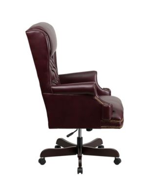 Clickhere2shop Offex High Back Traditional Tufted Burgundy Leather ...