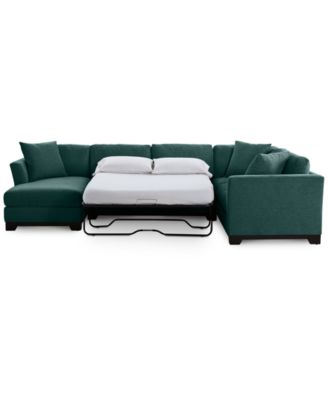 Elliot II 138" Fabric 3-Piece Chaise Sleeper Sectional