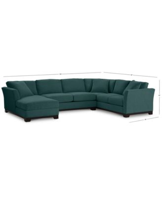 Elliot II 138" Fabric 3-Piece Chaise Sleeper Sectional