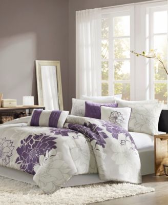 Lola Floral Print 7-Pc. Comforter Set, Queen