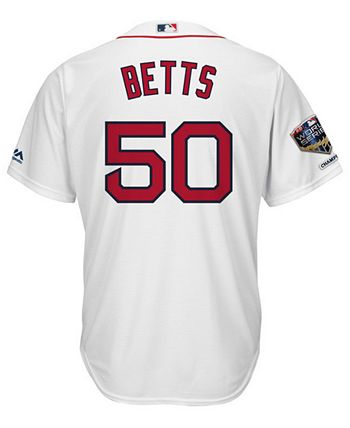 New NWT Boston Red Sox Jersey World Series 2018 Patch Stitched Majestic 2XL  Mens