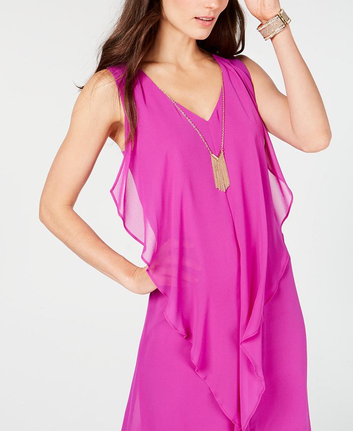 Thalia Sodi High-Low Flutter Dress with Necklace, Created for Macy's ...
