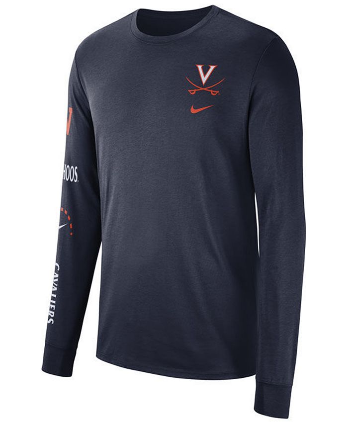 Nike Men's Virginia Cavaliers Long Sleeve Basketball T-Shirt - Macy's