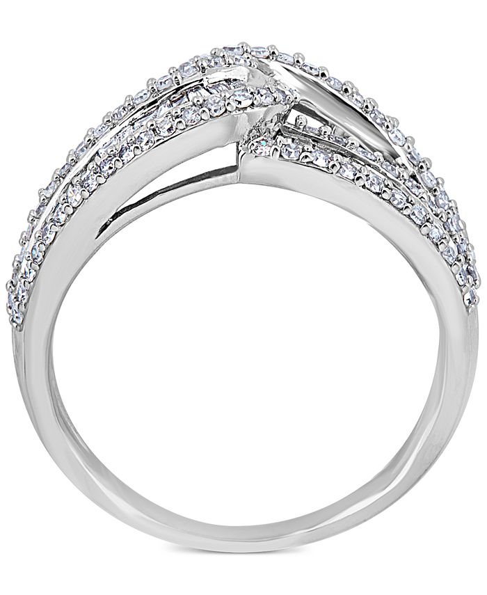 Macy's Diamond Intersecting Baguette Ring (1 ct. t.w.) in 14k White ...