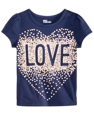 Epic Threads Little Girls Love T-Shirt, Created for Macy's - Macy's