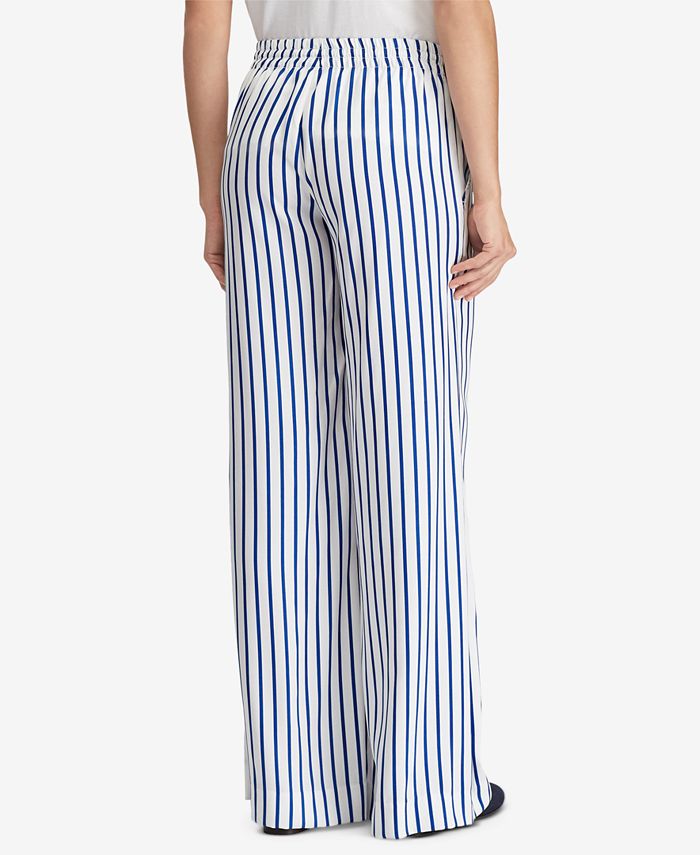 Lauren Ralph Lauren Striped Drawcord Twill Pants - Macy's