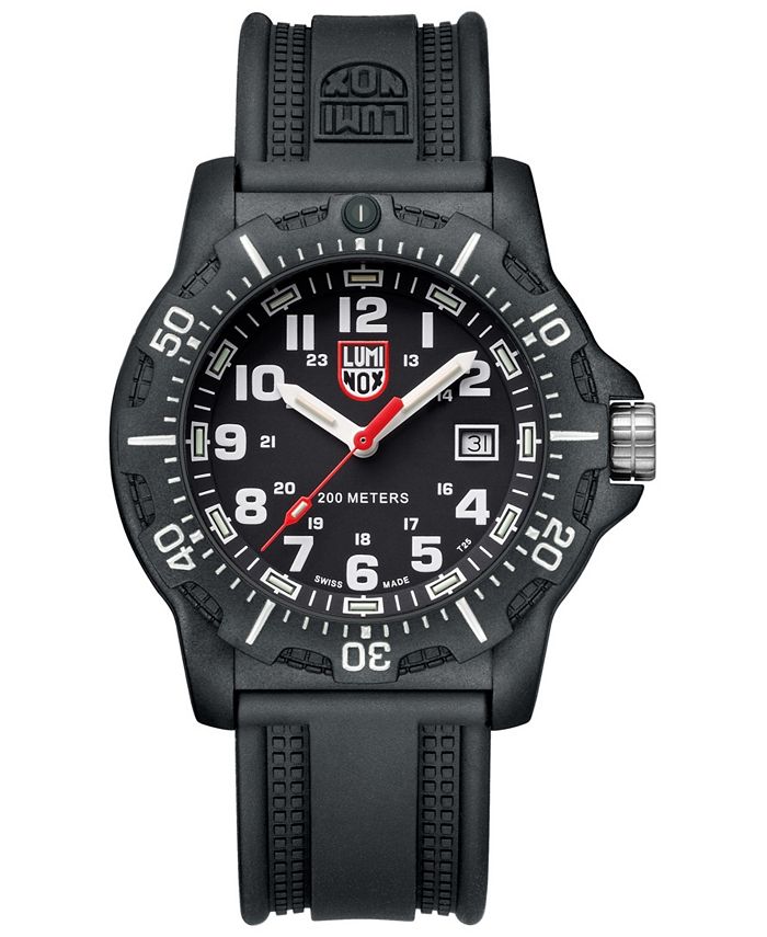 Luminox Men's 8895 Black OPS Red Accent Dial Rubber Strap Watch - Macy's