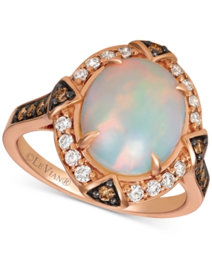 image of Le Vian Opal (2-1/5 ct. t.w.) & Diamond (1/2 ct. t.w.) Ring in 14k Rose Gold