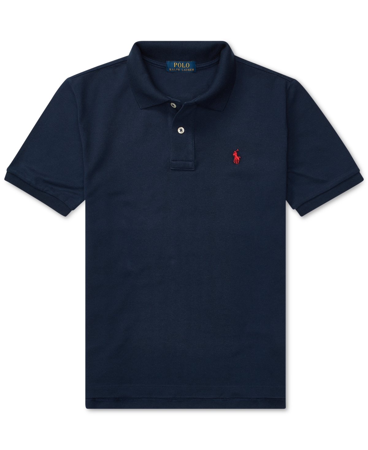 Shop Polo Ralph Lauren Big Boys Cotton Mesh Logo Polo Shirt In French Navy
