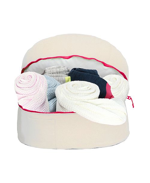 Mimish Cotton Exposed Zipper Pouf Ottoman with Storage & Reviews