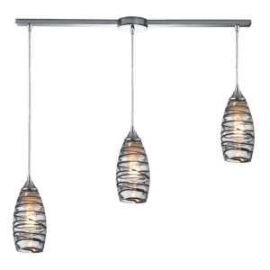 Elk Lighting Twister 3- Light Pendant In Polished Chrome
