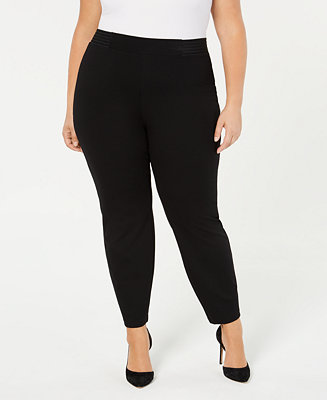 Alfani Plus Size Wide-Waist Pull-On Pants, Created for Macy's - Macy's