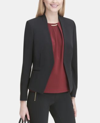 Petite Asymmetrical Open-Front Blazer