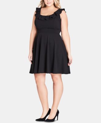 City Chic - Plus Size Power-Ruffle Dress