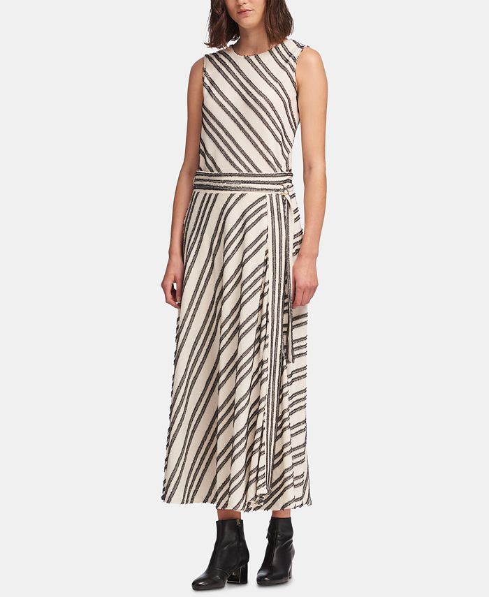 DKNY Belted Eyelash-Striped Skirt - Macy's