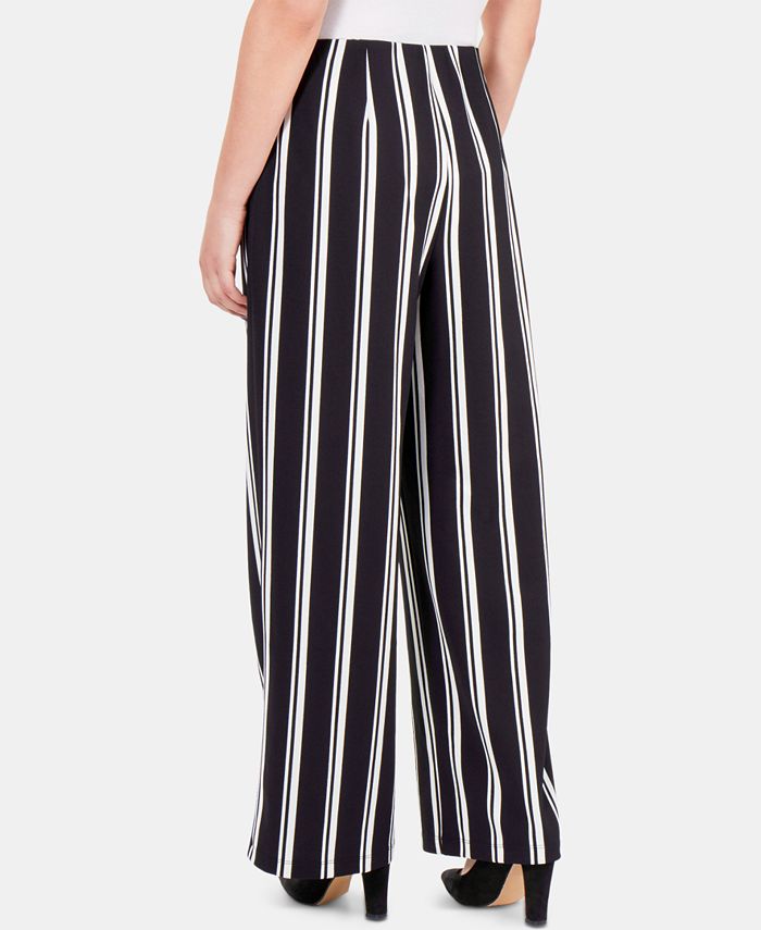 NY Collection Striped Tie-Waist Faux-Wrap Pants & Reviews - Pants ...